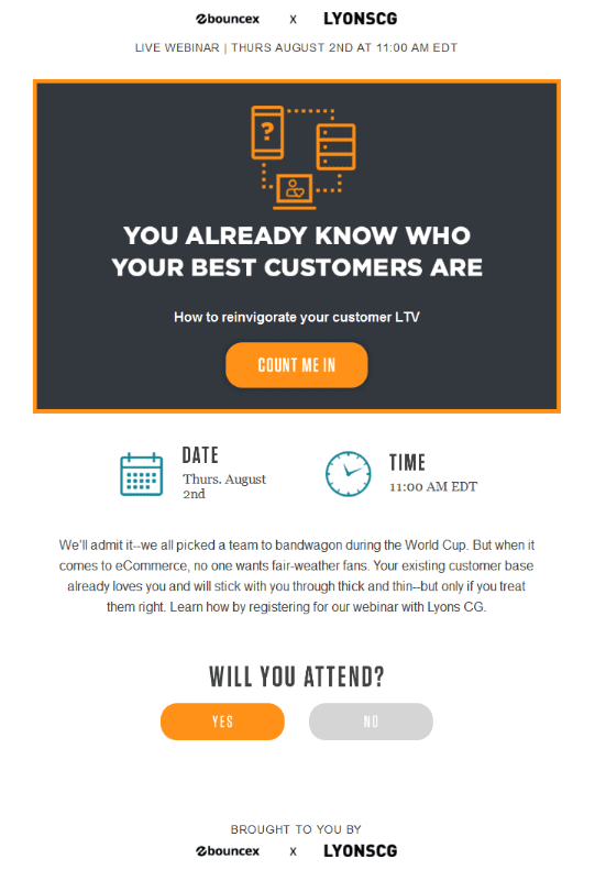 Bounce Exchange webinar email