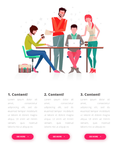 Email template with column text