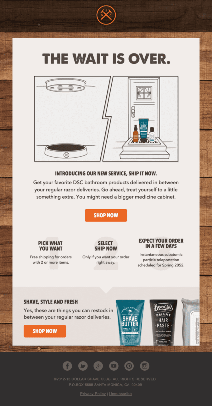 Dollar Shave Club's new offering announcement