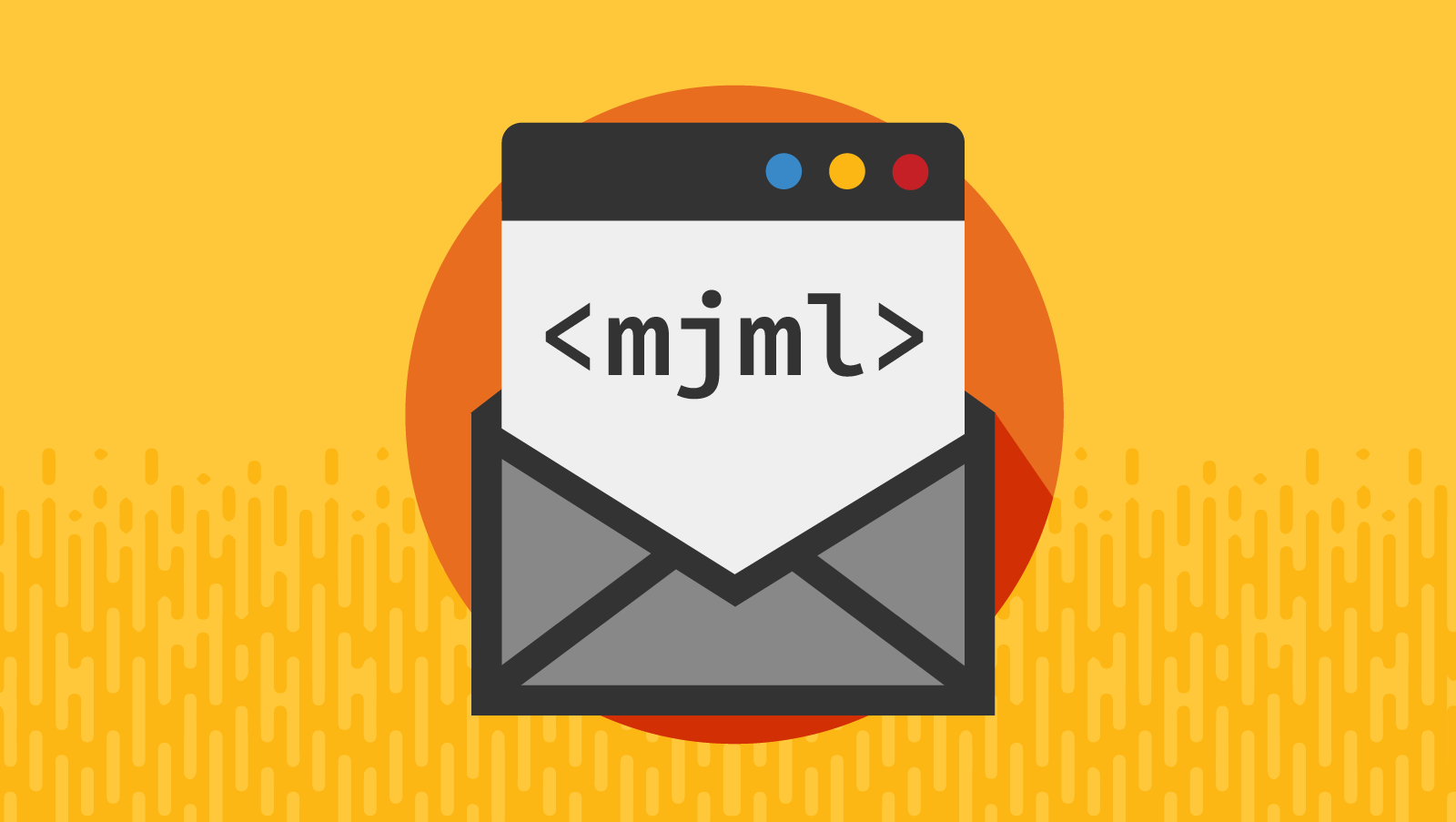 mjml code emerges from an email envelope