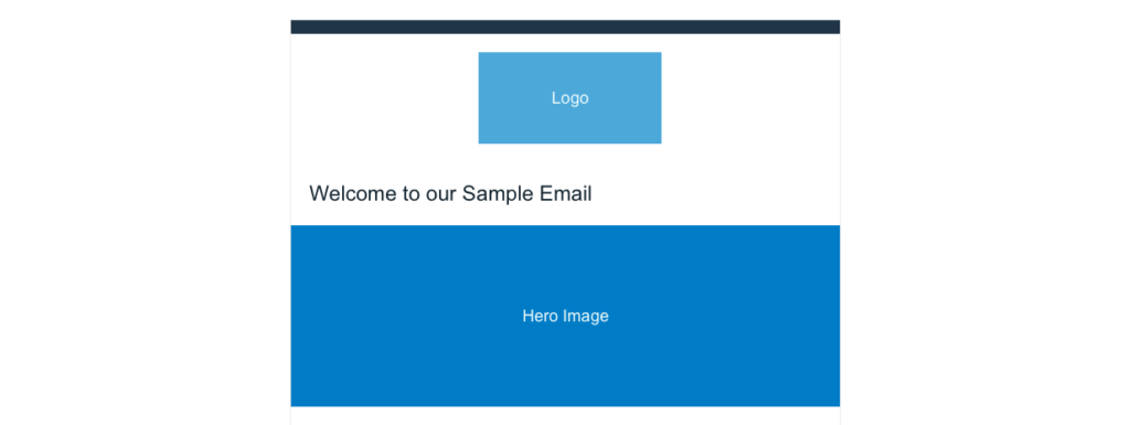 styled email header and welcome with hero image