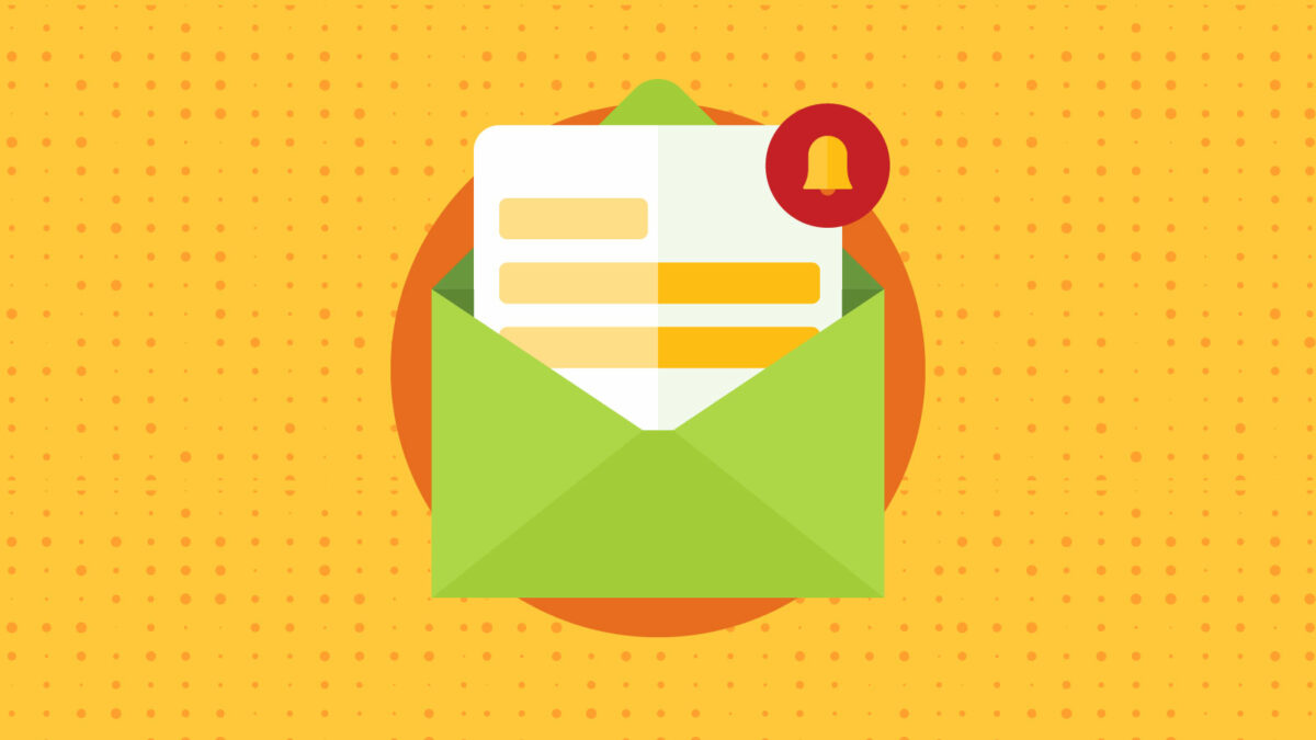 marketing newsletter with notification icon